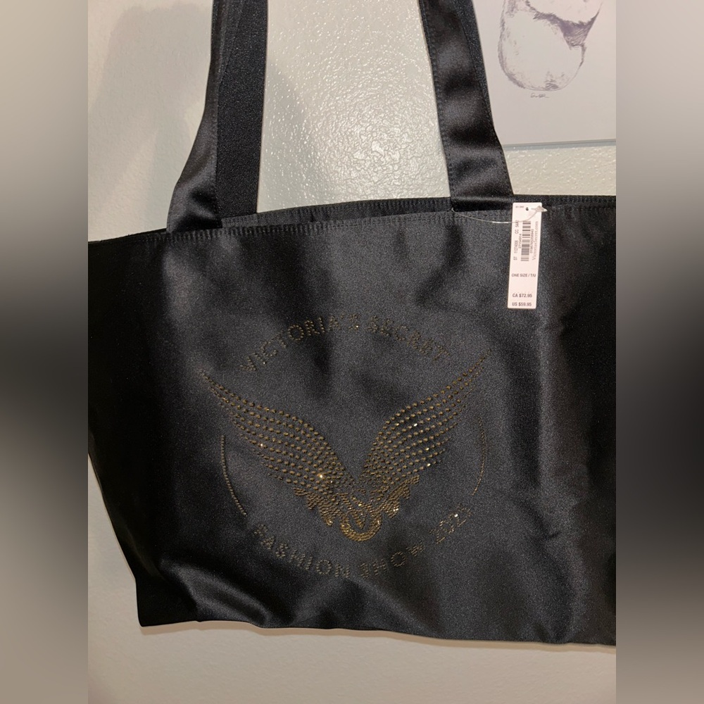 Victoria's Secret Black Tote with Gold Accents (MOST RECENT)